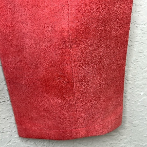 NWT Monterey Bay Clothing Company Suede Ruffle Hem Peach Orange Jacket Size 10 - Picture 9 of 16